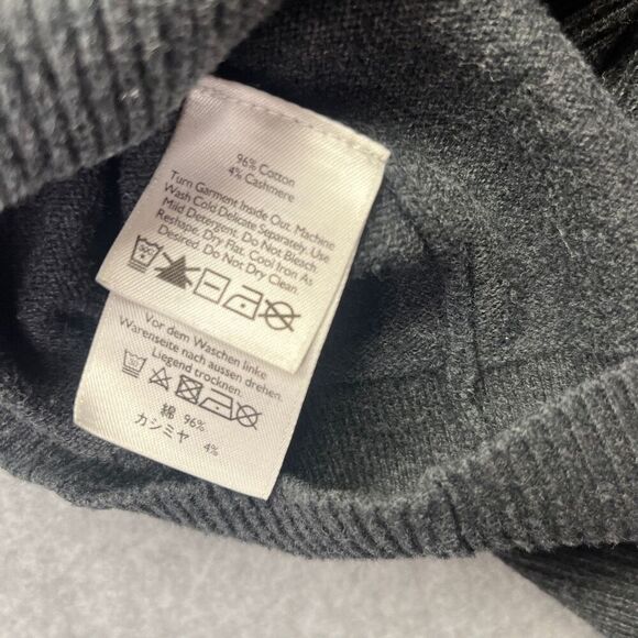 Eddie Bauer Women’s Cotton an Cashmere Cardigan Sweater Preppy Charcoal size S - Picture 6 of 6